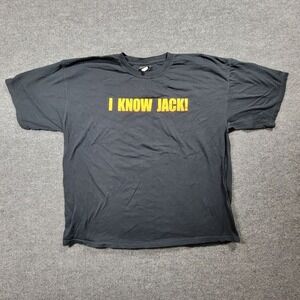 Jack Daniels Shirt Mens XL Black I Know Jack Whiskey 2005 Vintage Tee Graphic‎